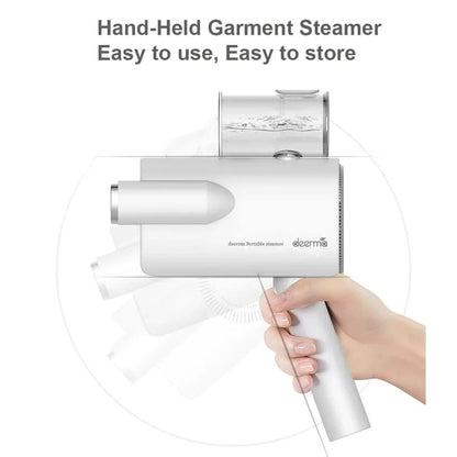 Deerma HS007 Portable Handheld Steamer – Foldable Garment Steamer, Fast Heat-Up, Compact Travel Design | White