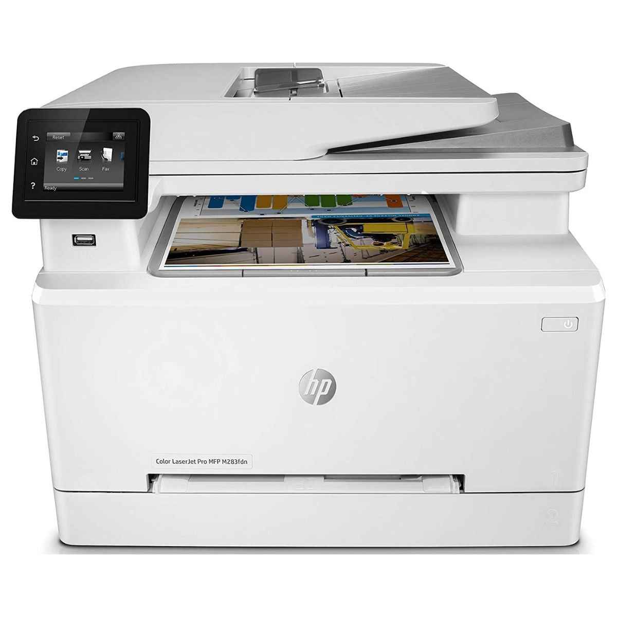 HP M283fdn Color LaserJet Pro MFP, Print speed up to 22 ppm (black & color), Up to 600 x 600 dpi, Up to 50 sheets feeder capacity, Print, copy, scan, fax | 7KW74A
