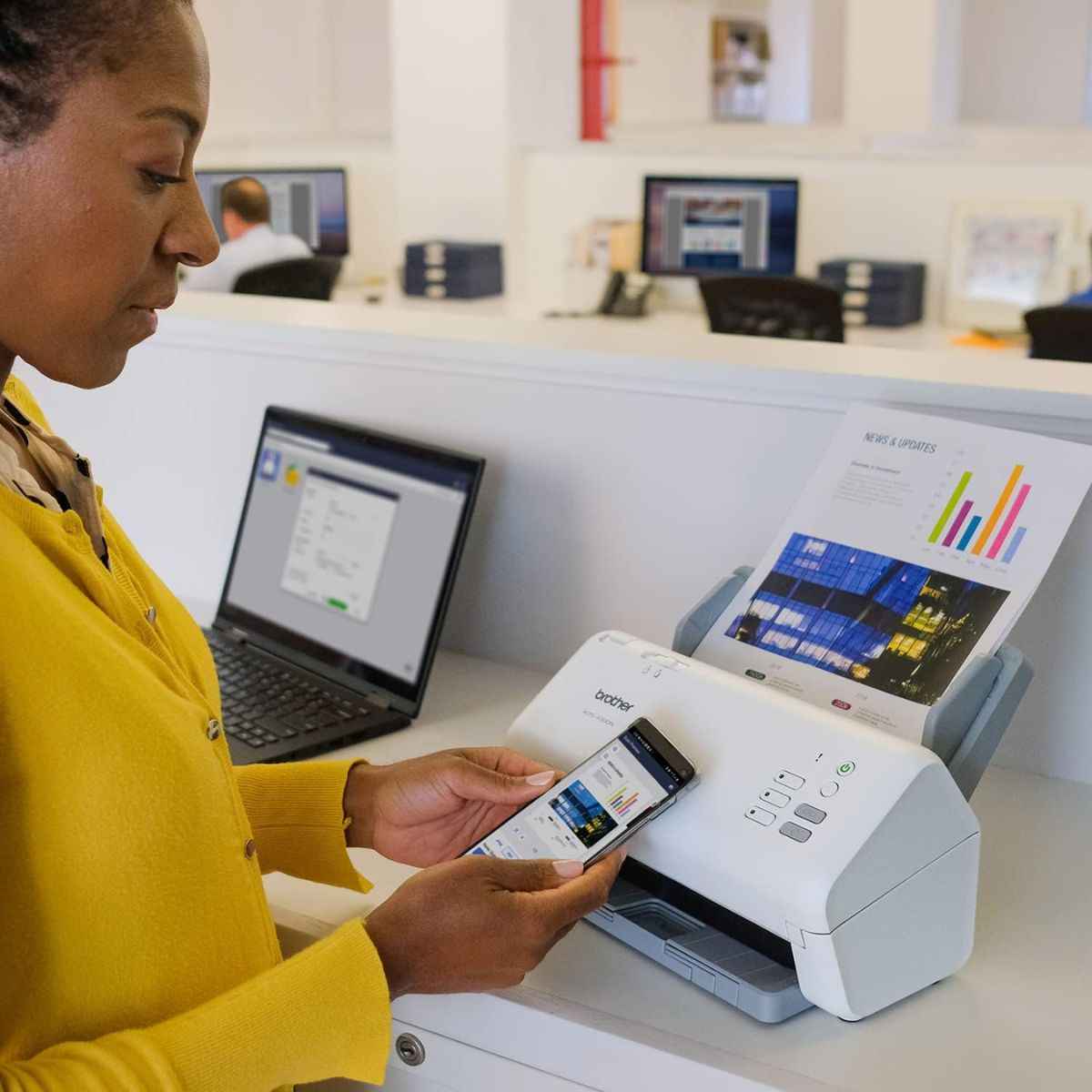 Brother ADS-4300N Scanner, 80 Sheets ADF, 40 PPM Simplex / 80 IPM Duplex Scan Speed, 600 DPI Resolution, Black/White | 5WDE0600173