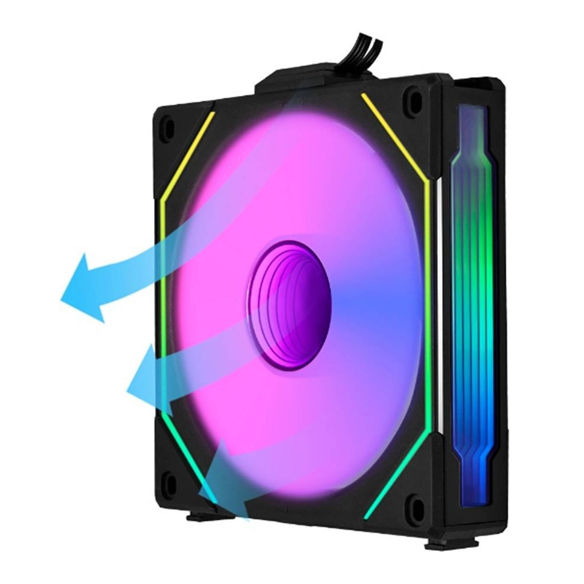Lian Li SL-Infinity 120 Reverse Blade UNI Fan – 2100 RPM, 63.6 CFM Airflow, FDB Bearing, Single Pack | Black / White