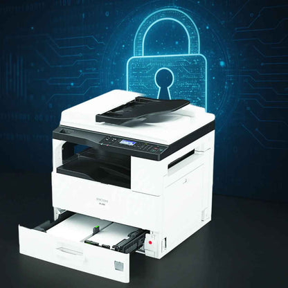 Ricoh M 2701 A3 Black & White Multi-Function Laser Printer, Copy, Print, Scan, 4-Line LCD Operation Panel, Prints Up to 27 ppm Speed, 600 x 600 dpi Resolution, 600 Standard Input Sheet, White | M 2701