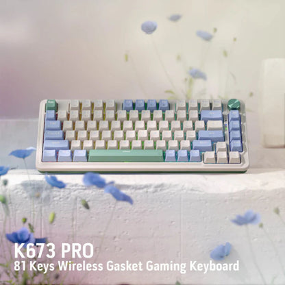 Redragon UCAL K673 PRO Wireless 75% Gaming Keyboard – Tri-Mode, Gasket Design, Hot-Swappable, RGB, Knob Control (Multiple Colors)
