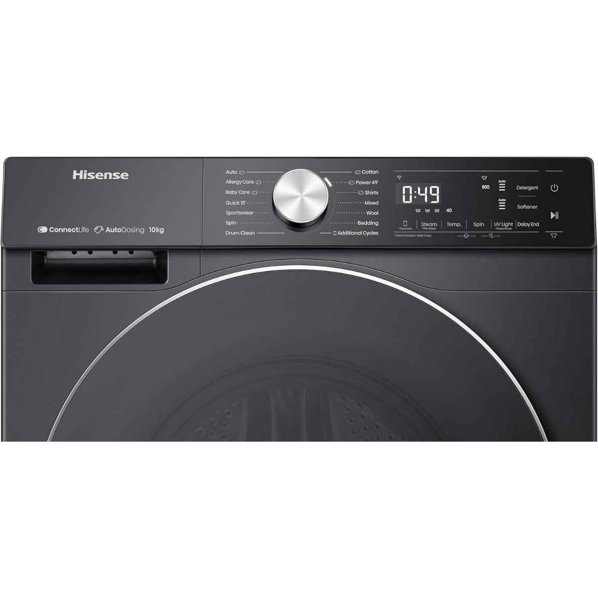 Hisense 5S Series 12 kg, Front Load Washing Machine – WF5S1245BB, Smart Wi-Fi & Auto Dosing