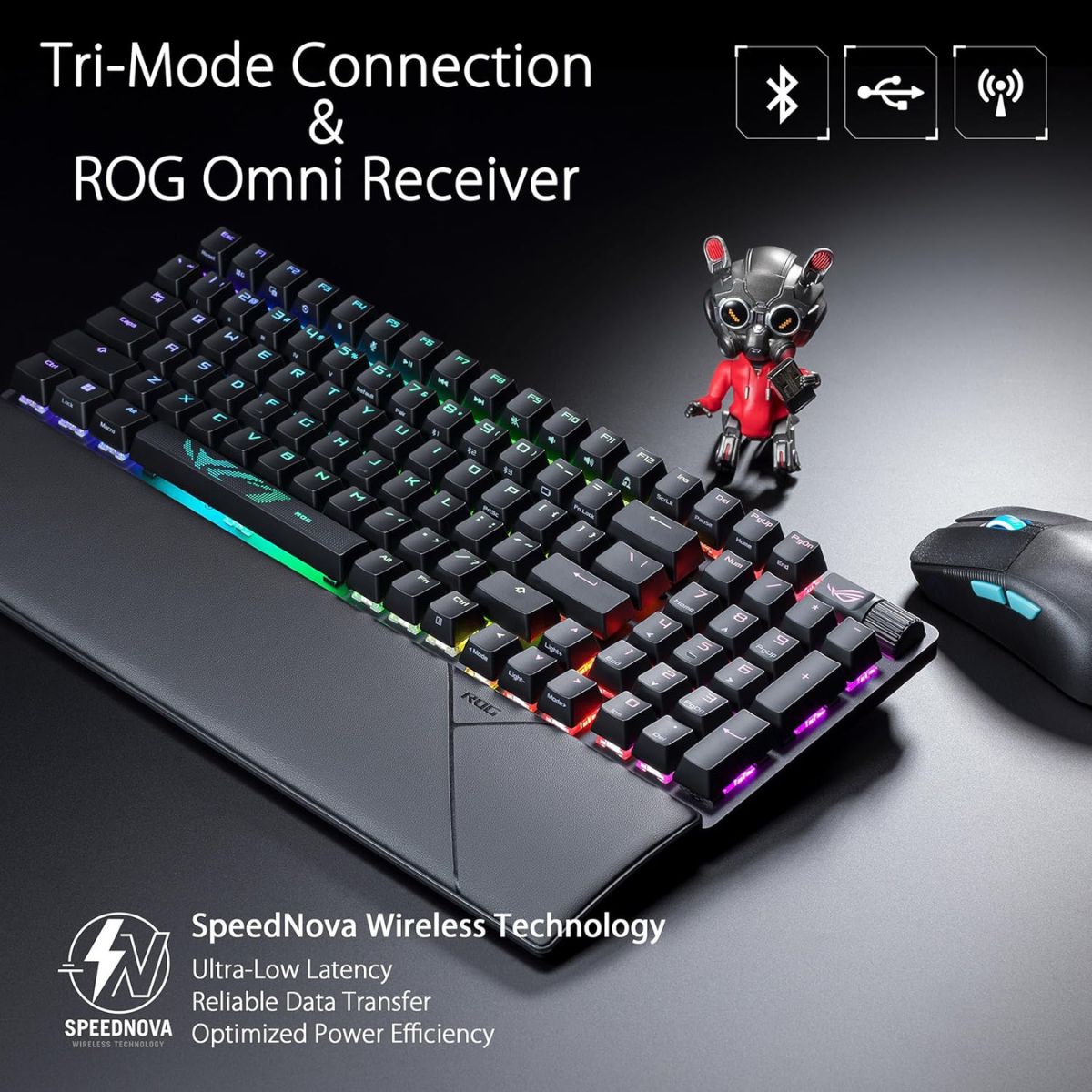 Asus ROG X901 Strix Scope II Gaming Keyboard – -96% Layout, English & English-Arabic, Tri-Mode, Hot-Swappable, RGB