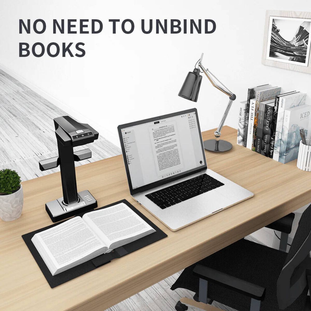 CZUR ET24 Pro Professional Book Scanner, 24 Megapixels, 1.5s Scanning Speed, 320 DPI, Auto Finger Removal Technology, Auto Scanning Engine, Auto Curve-Flattening Technology, Black | ET24 Pro
