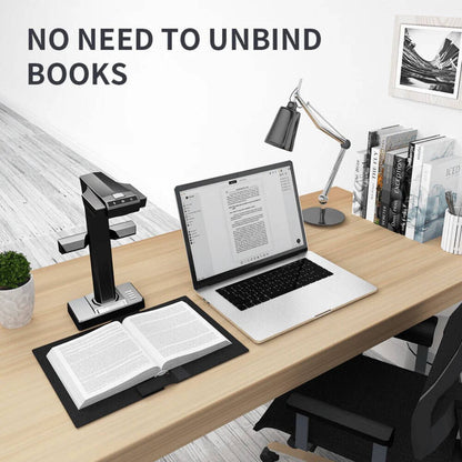 CZUR ET24 Pro Professional Book Scanner, 24 Megapixels, 1.5s Scanning Speed, 320 DPI, Auto Finger Removal Technology, Auto Scanning Engine, Auto Curve-Flattening Technology, Black | ET24 Pro