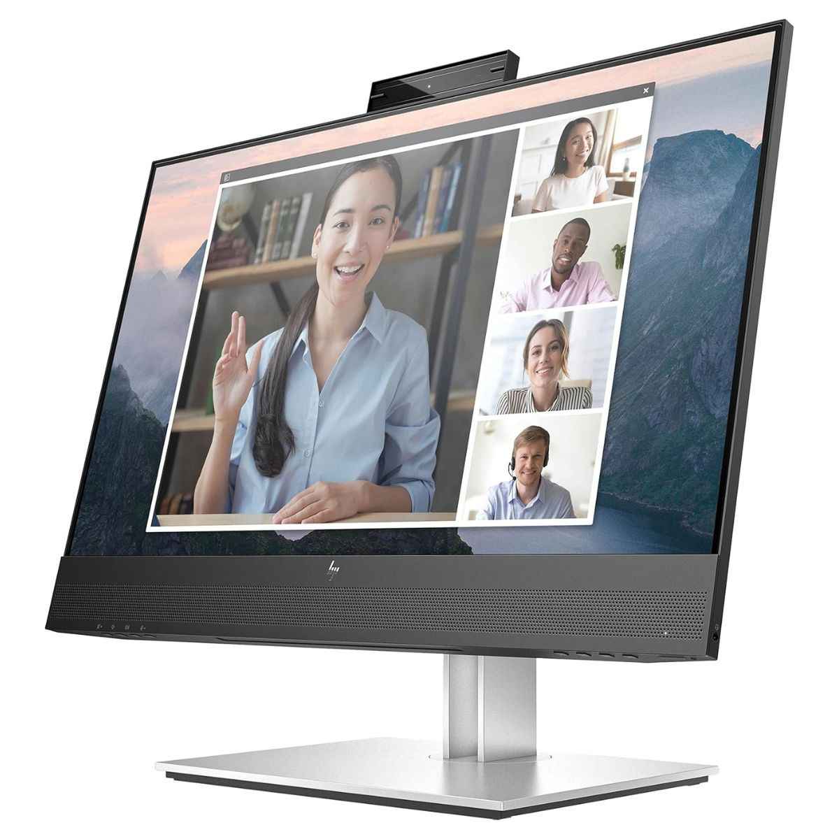 HP E24mv G4 23.8" Full HD LCD Monitor 16:9 IPS, Anti Reflective, 1920 x 1080, HDMI - VGA - DisplayPort, USB Hub, Webcam, Video - Audio, Black - Silver