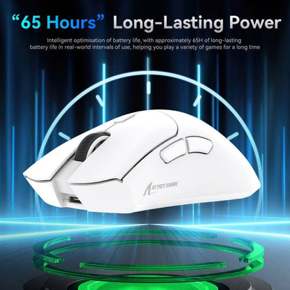 ATTACK SHARK R1 Wireless Gaming Mouse | 18,000 DPI | PAW3311 | Tri-Mode Bluetooth 5.2 & 2.4G | 59g | ASR1-BL