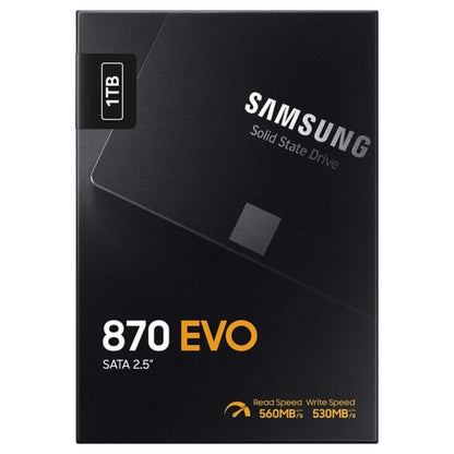Samsung 870 EVO SATA III Internal SSD – Up to 4TB, 2.5" SSD, 560MB/s Read, 530MB/s Write
