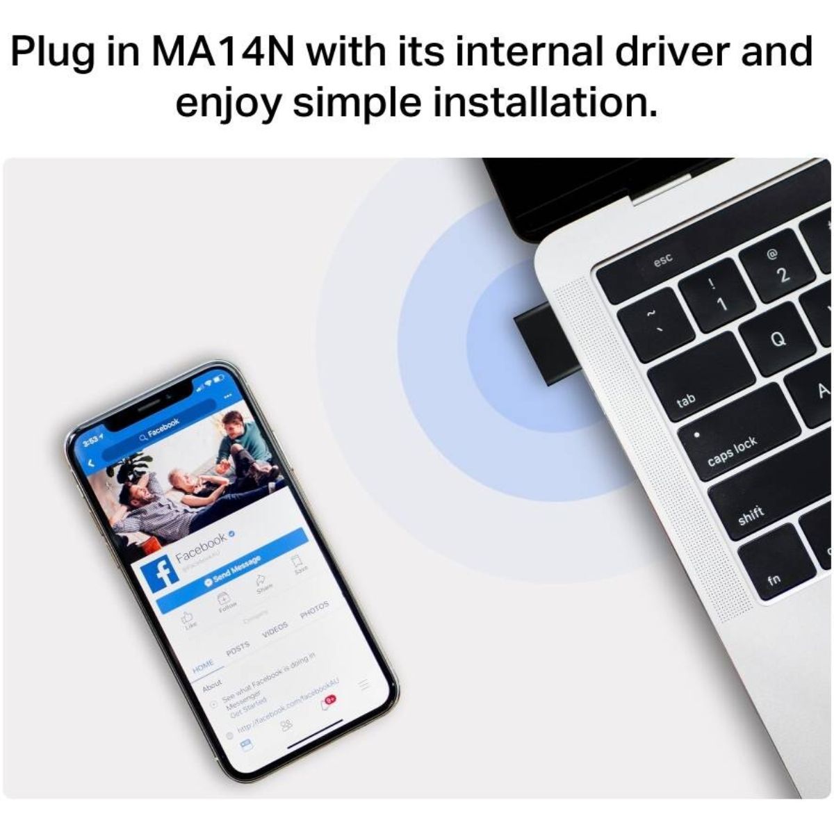MERCUSYS MA14N AX300 Nano Wi-Fi 6 USB Adapter | 287 Mbps 2.4 GHz | USB 2.0 | MU-MIMO | Windows & Linux