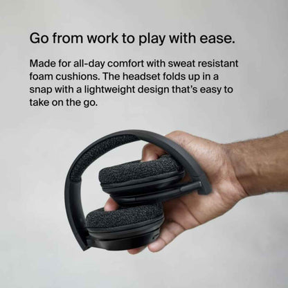 Belkin SoundForm Adapt Wireless Over-the-Ear Bluetooth Headphones with Mic – Rich Sound & Long Battery (AUD005BTBLK, Black, UAE)