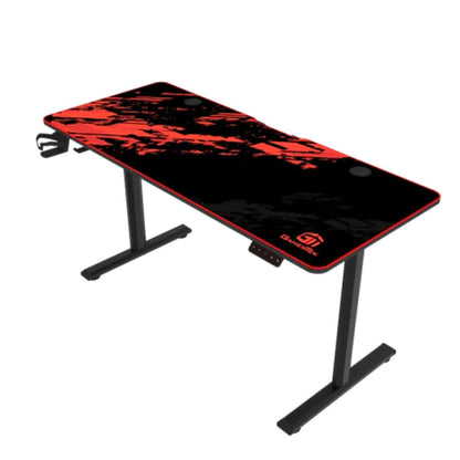 GamerTek GT-Elevate X Gaming Desk – Adjustable Height, Sit & Stand, 140x60cm, Red & Black