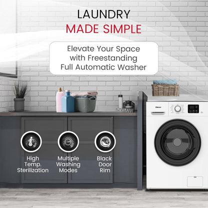 Nobel NWM775 6 Kg Inverter Front Load Fully Automatic Washing Machine – 16 Wash Programs, Child Lock, High-Temp Sterilization, Delay Start, LED Display