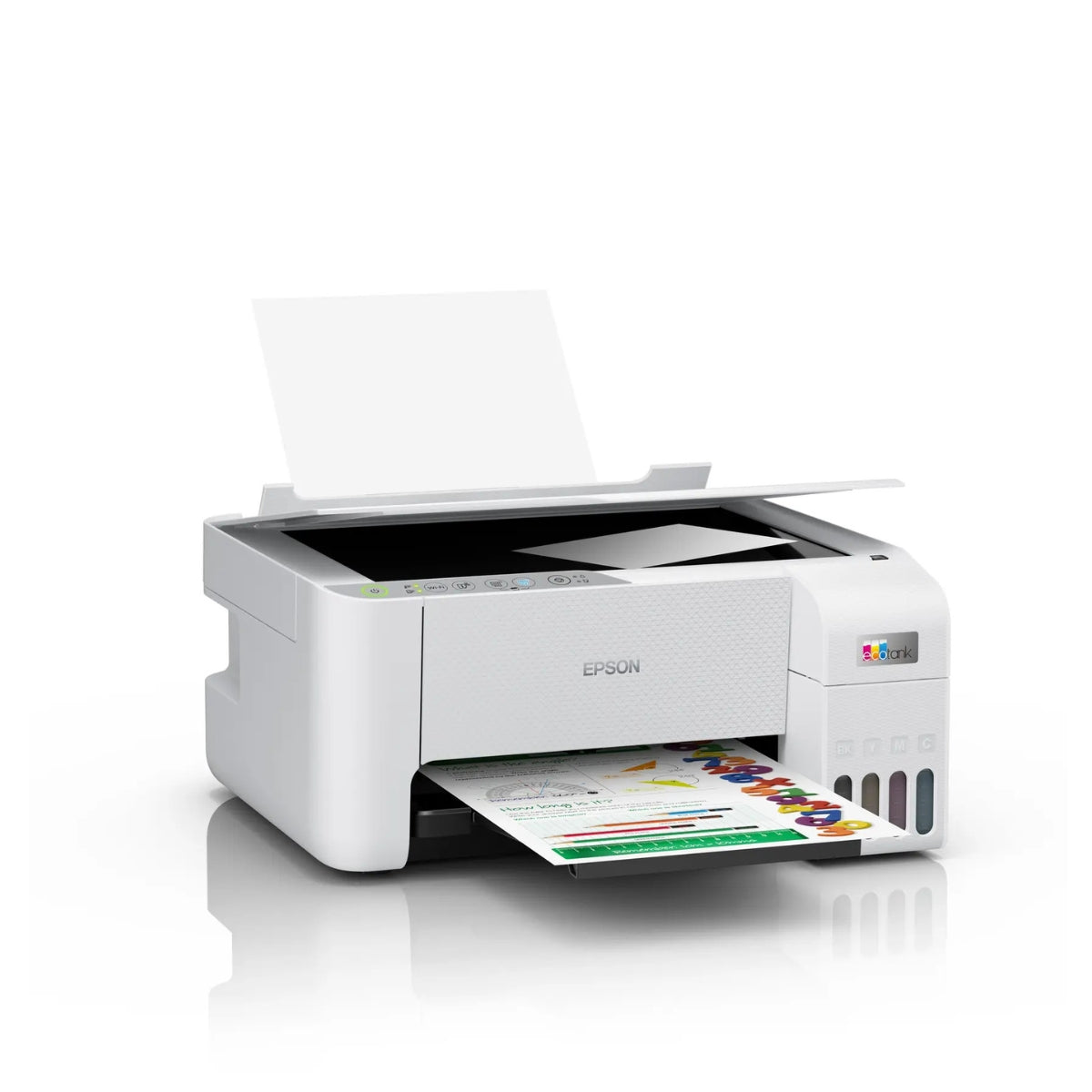 Epson EcoTank L3256 A4 Wi-Fi AIO Ink Tank Printer, Borderless Printing Up to 4R, Spill Free Error Free Refilling, 5760x1440 dpi Res, 33.0ppm/15.0ppm Print Speed, White | C11CJ67421