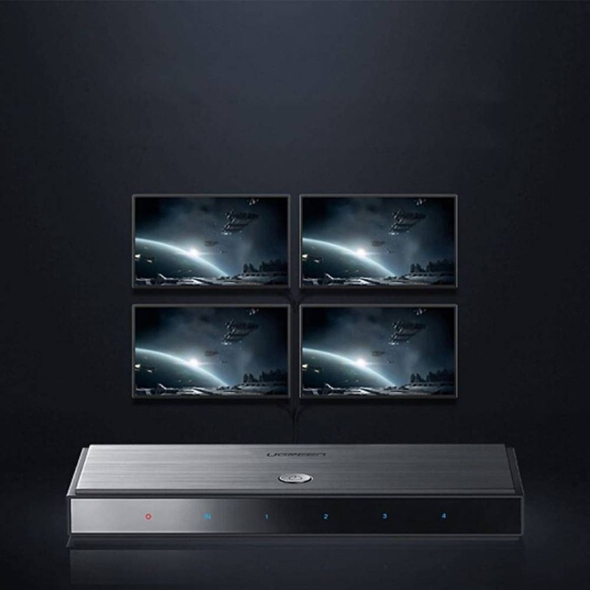 UGREEN 50708 HDMI 2.0 Splitter Distributor 4 X 1 | 4K @ 60Hz | HDCP 2.2 | EDID | DTS | Dolby 5.1/7.1 | Black