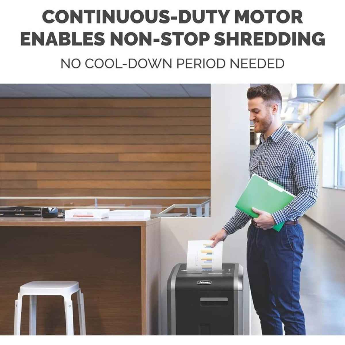 Fellowes PowerShred 225Ci Cross-Cut Shredder, 60L Bin Capacity, 4 x 38mm Cut Size, P-4 Security Level, SafeSense & SilenShred Technology, Shreds Up to 24-Sheets, Energy Saving System, Black | 225Ci