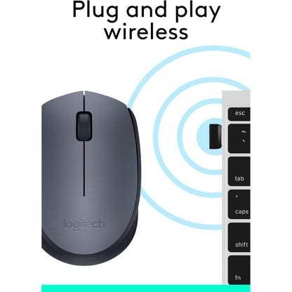 Logitech M170 Wireless USB Mouse | 2.4GHz Wireless Technology | Optical Tracking | Up to 10m Wireless Range | Gray | 910-004642