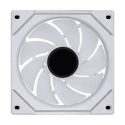 Lian Li SL-Infinity 120 Reverse Blade UNI Fan – 2100 RPM, 63.6 CFM Airflow, FDB Bearing, Single Pack | Black / White