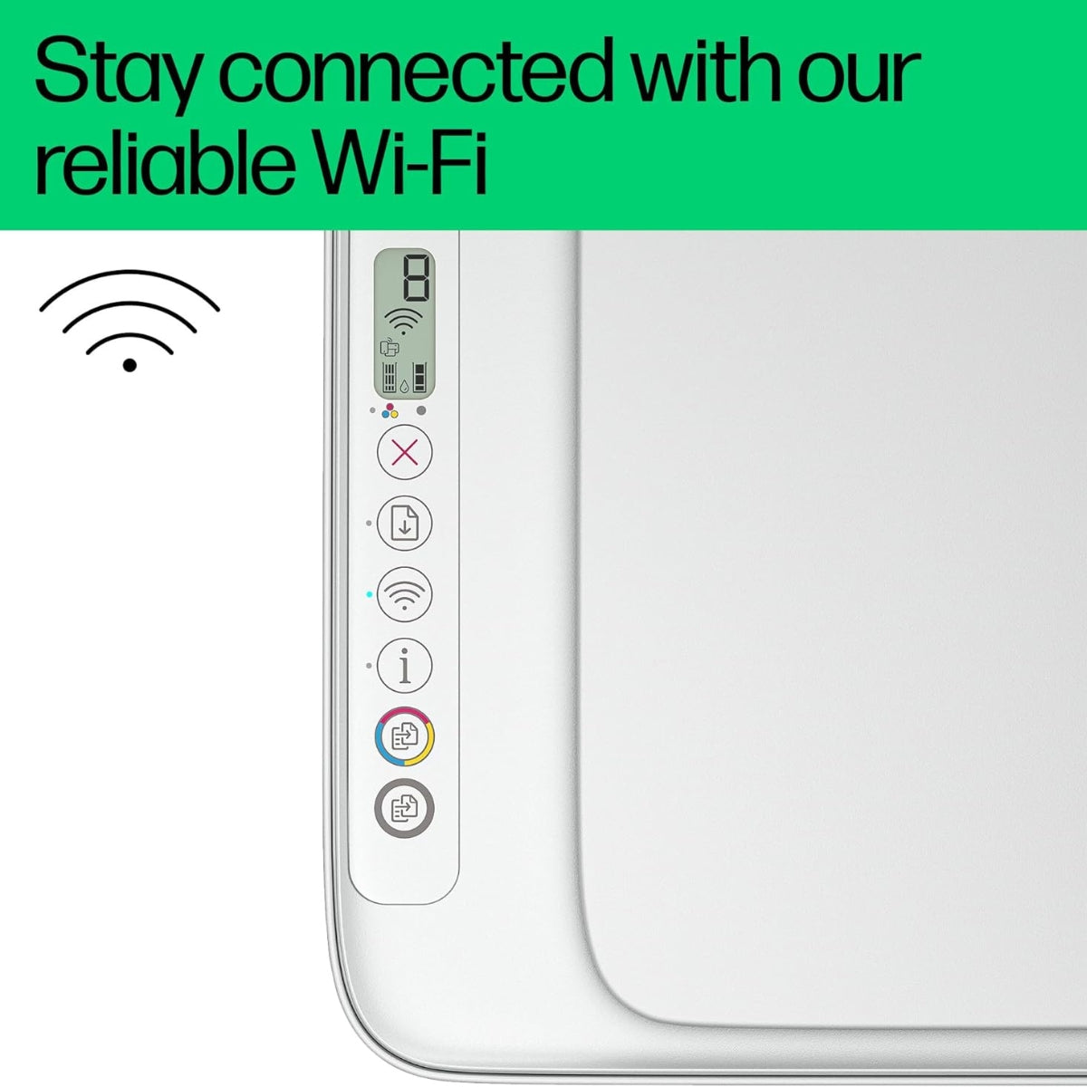 HP DeskJet Ink Advantage 2875 AIO Printer, Print, Copy, Scan, Up to 7.5ppm Print Speed, 1200 x 1200 DPI Print Resolution, Contact Image Sensor Scan Technology, White | 60K47C