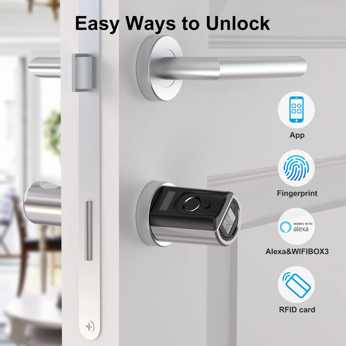 WELOCK Touch41 Biometric Fingerprint Smart Door Lock – Electronic Lock Cylinder, Wi-Fi App Control, RFID Card Access, Bluetooth, Keyless Entry | Touch41
