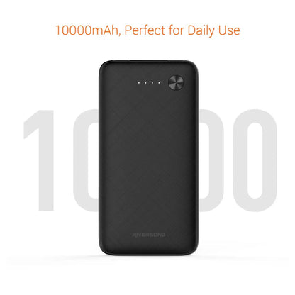 Riversong Horizon 10 Power Bank 10000mAh | Portable Battery Charger | Black