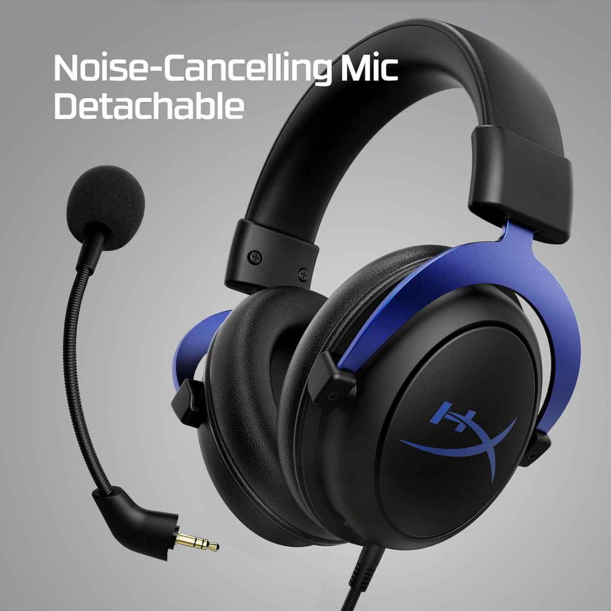 HyperX Cloud 4P5H9AM Wired Gaming Headset – PS5/PS4 Compatible, Noise-Cancelling Mic, Immersive Audio (Black/Blue)