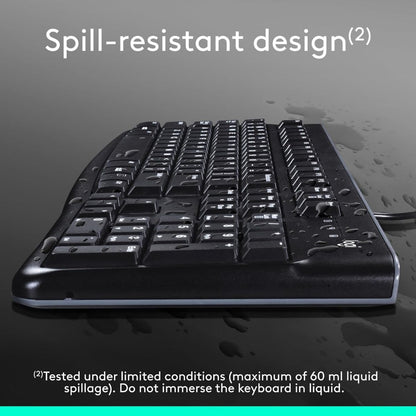 Logitech MK120 Wired Keyboard and Mouse Combo | Full-Size Keyboard | Optical USB Mouse | English/Arabic Layout | Black | 920-002546