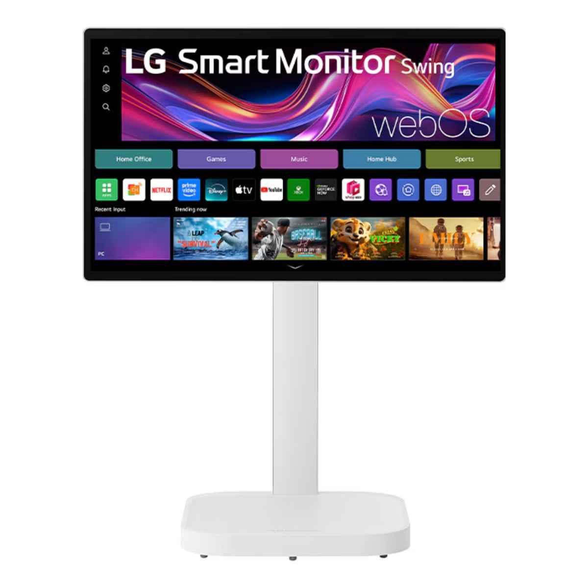 LG Smart Monitor Swing, 32" IPS Display, 4K UHD Resolution, 60Hz Refresh Rate, 5ms (GtG) Response Time, AirPlay 2, Screen Share, Bluetooth, WebOS, White