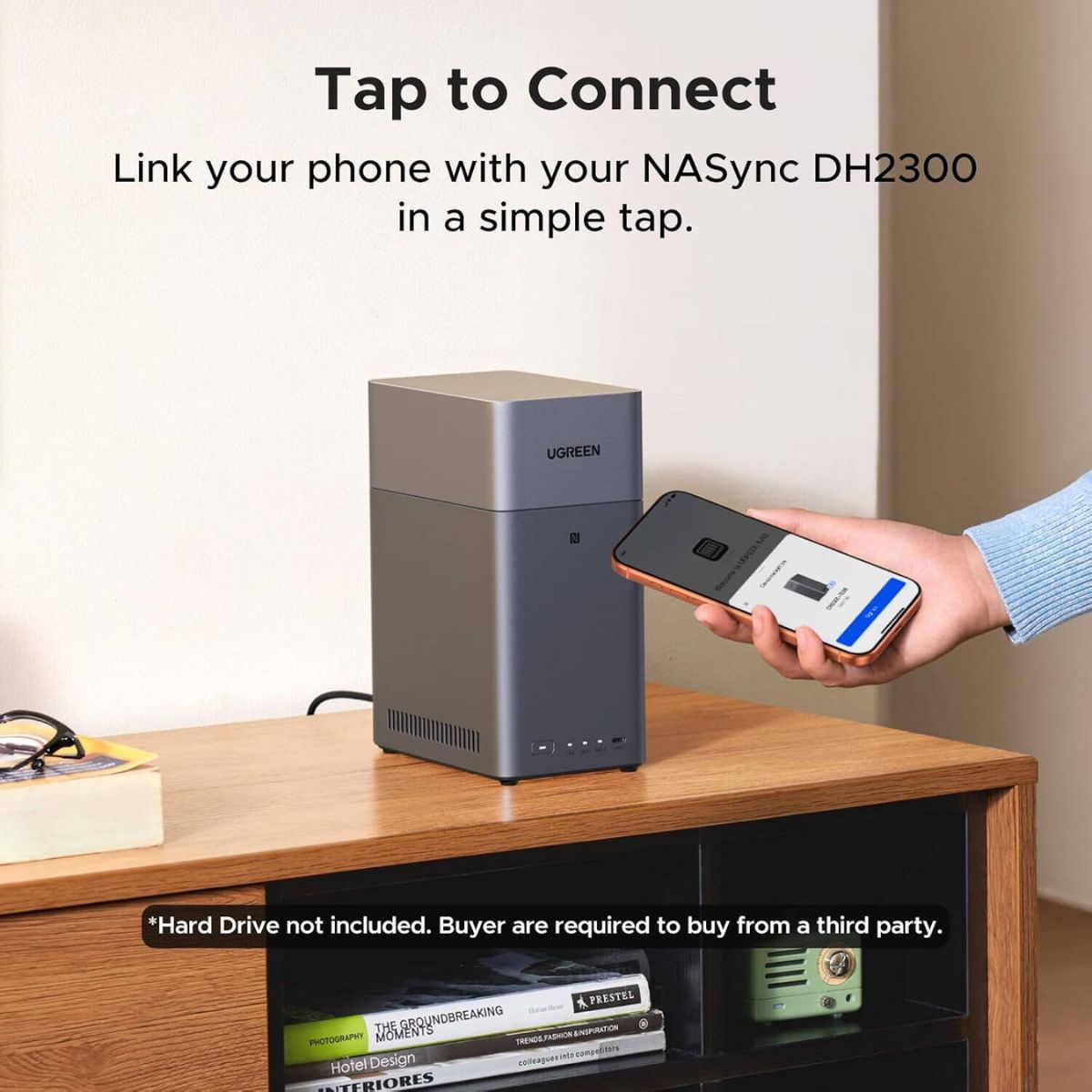 UGREEN NASync DH2300 2-Bay Desktop NAS – 60TB, AI Photo Album, 4K HDMI (Diskless)