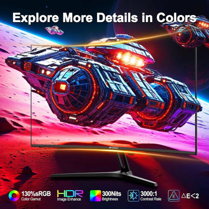 Sansui ES-G27C1 27" Curved Gaming Monitor – 180Hz, 1ms (MPRT), 1500R, Fast VA, FreeSync, HDR (Black)