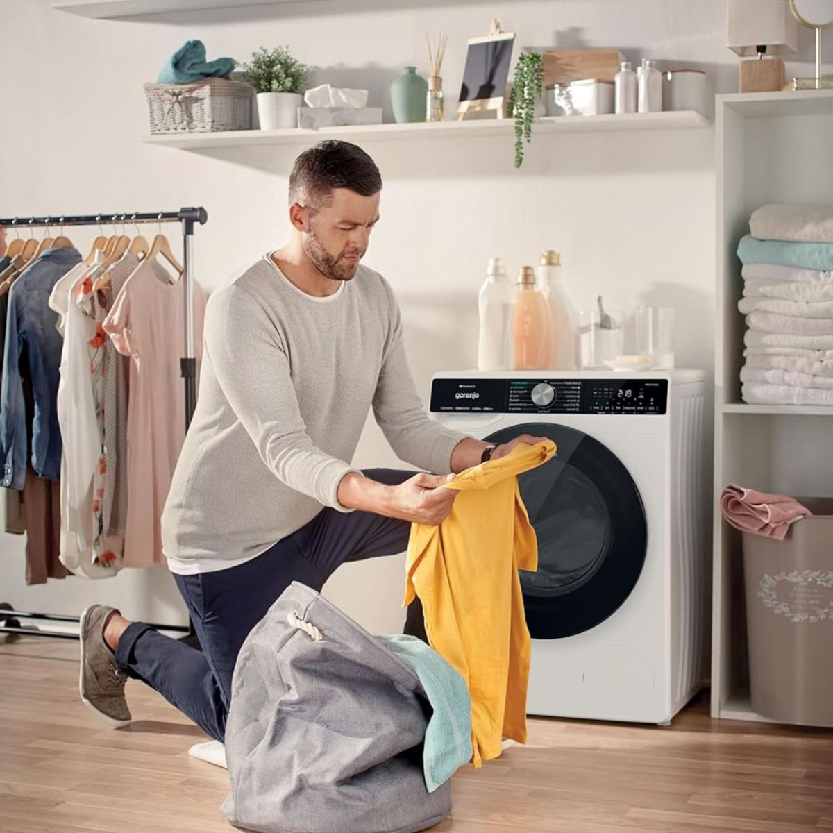 Gorenje WNS1X4ARTWIFI Front Load Washing Machine, 10.5kg Capacity, Inverter PowerDrive Motor, Wi-Fi Smart Control, WaveActive Drum, 1400 RPM, White
