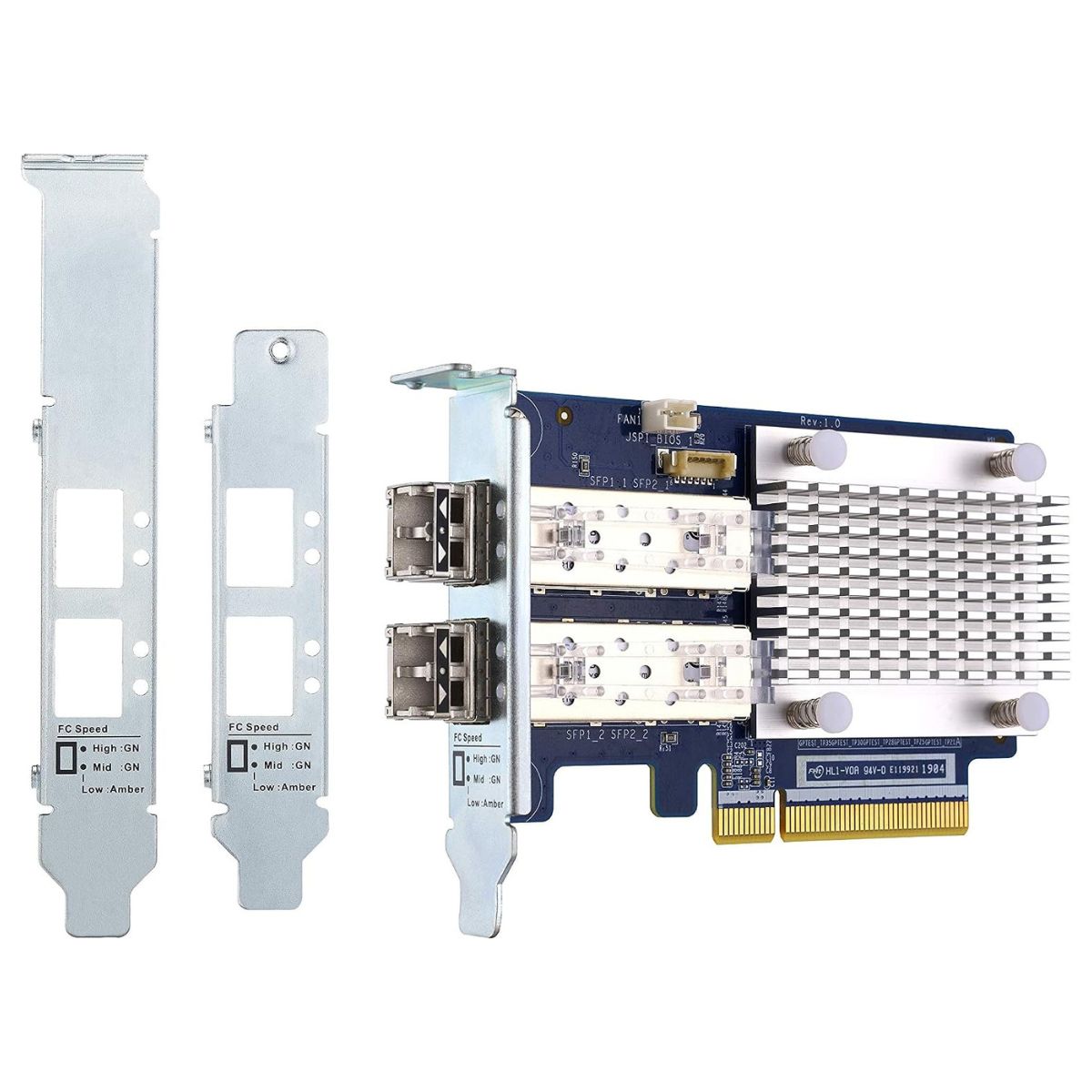 QNAP QXP-16G2FC Dual-Port 16Gb Fibre Channel Expansion Card with SFP+ Transceivers