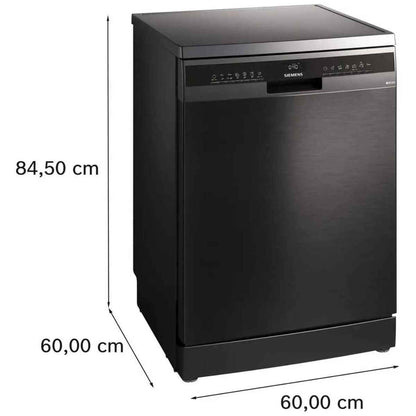 Siemens iQ300  60cm Free Standing Dishwasher – Black Inox, 14 Place Settings, Home Connect (SN23HC65MM)