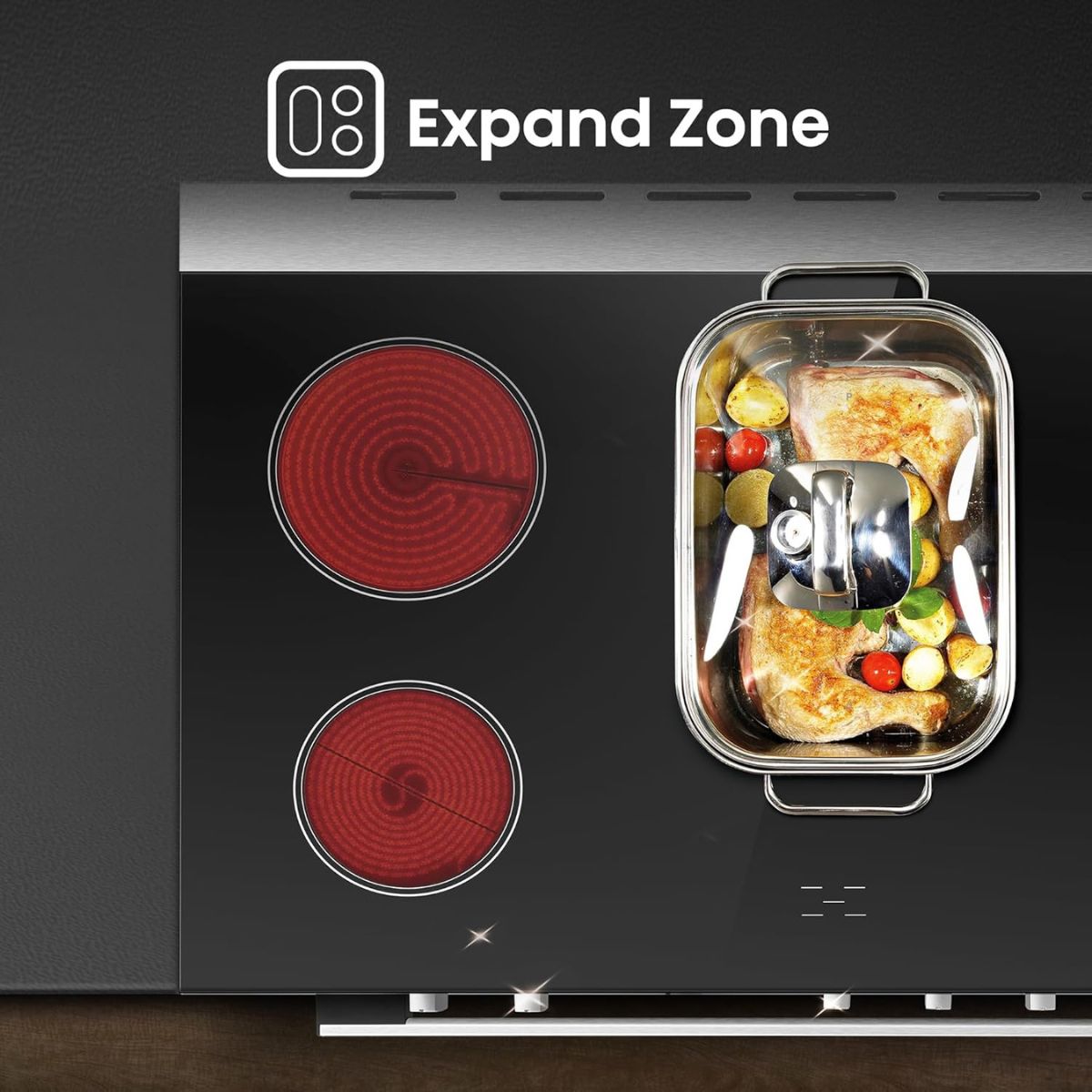 Hisense Freestanding Electric Cooker 90cm – HFEC90545X, 5-Zone Ceramic Hob & Large Electric Oven