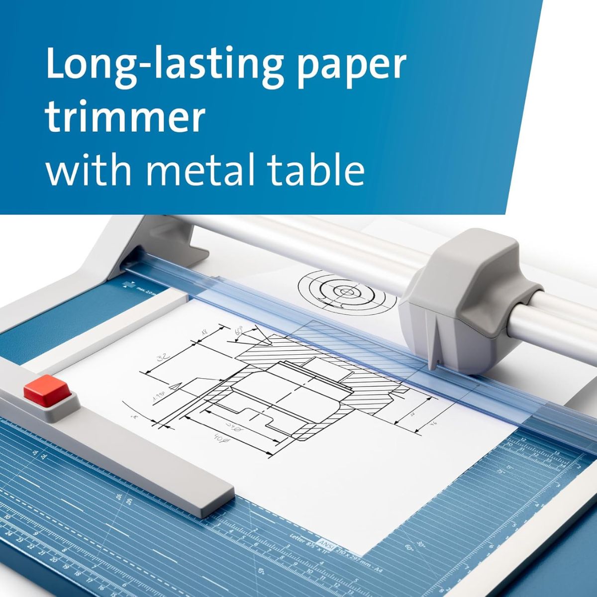 Dahle 552 Rotary Trimmer 2020 Model | Up to 20 Sheets | DIN A3 | Blue | DHL 00552-15001