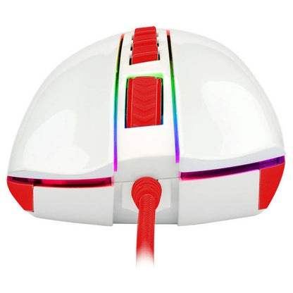 Redragon Cobra Cherry M711C Gaming Mouse, 12400 DPI, RGB, 7 Programmable Buttons, Pixart Sensor, White/Red