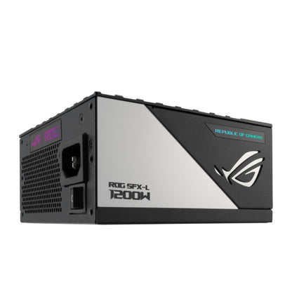 Asus ROG Loki 1200T SFX-L 80 Plus Titanium Fully Modular Power Supply, 1200W Power, ATX 3.1 Compatible, Dual Ball Fan Bearings, PCIe Gen 5.0, ARGB-Illuminated Fan & Aura Sync, Black