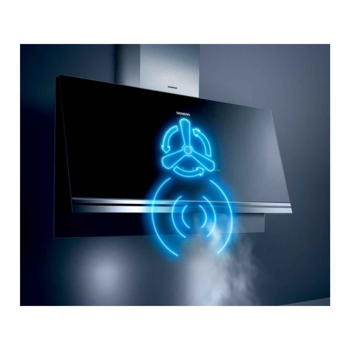Siemens iQ700 Series Home Connect Built-In Hood LC97FVW69B&nbsp; – 90cm Flat Design, Wall Mounted, Clear Black Glass