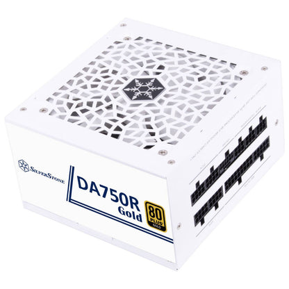 SilverStone DA750R Gold Fully Modular Power Supply, 80 PLUS Gold, 750W ATX 3.0 & PCIe 5.0, Active PFC, Silent 120mm FDB Fan, Japanese Capacitors, White