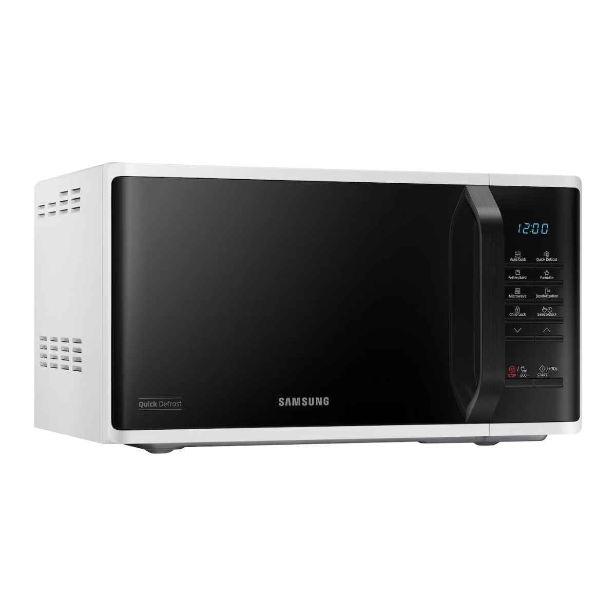 Samsung Solo Microwave Oven – 23L, 800W, with Quick Defrost, White | (MS23K3513AW)