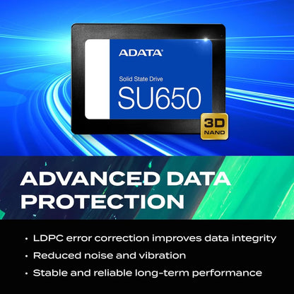 ADATA Ultimate SU650 512GB Internal SSD, 2.5-Inch SATA III Solid State Drive, 3D NAND Flash, High-Speed Storage Upgrade | ASU650SS512GTR