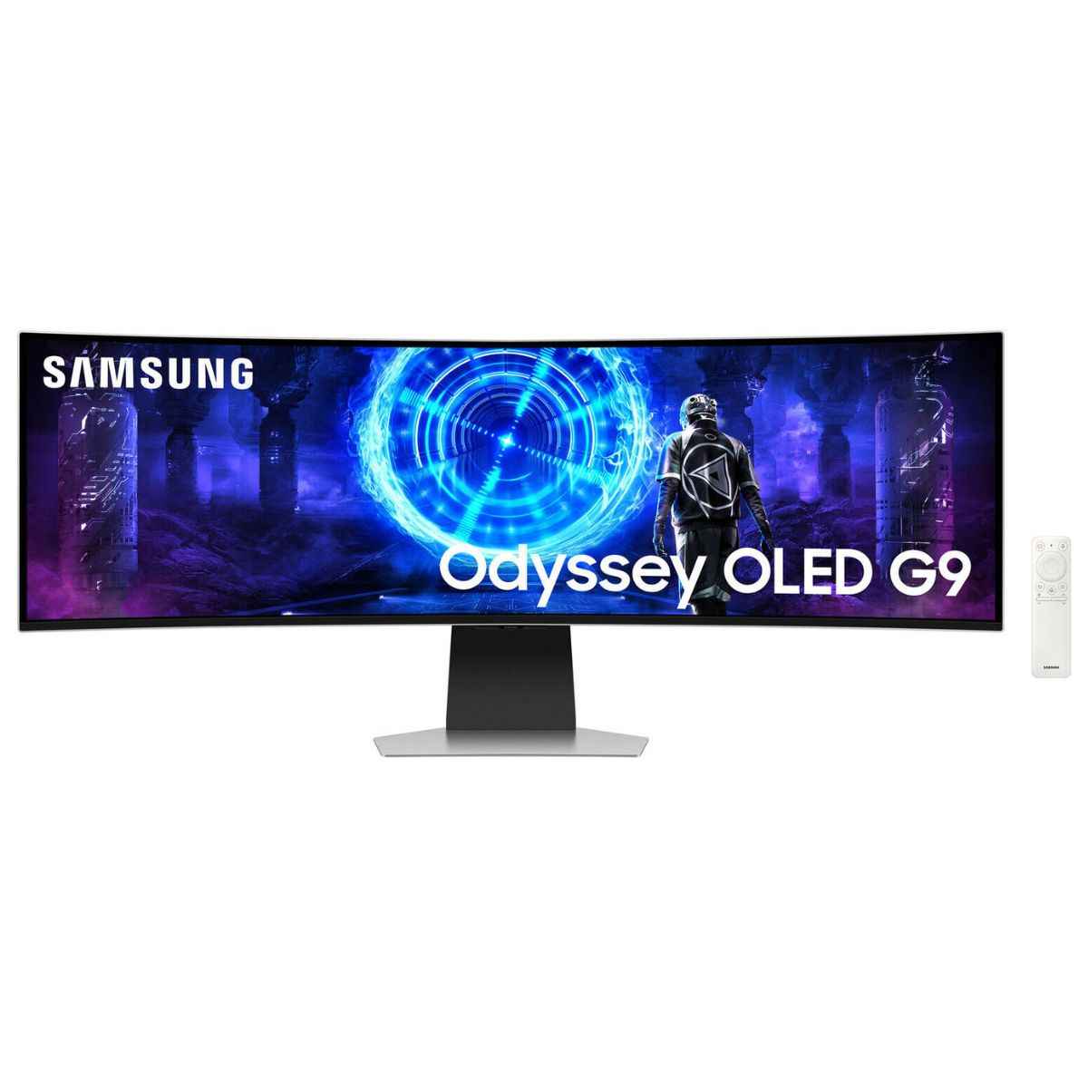 Samsung Odyssey G95SD G9 Gaming Curved Smart Monitor, 49" OLED Display, DQHD Resolution, 240Hz Refresh Rate, 0.03 (GtG) Response Time, FreeSync Premium Pro & G-Sync, White