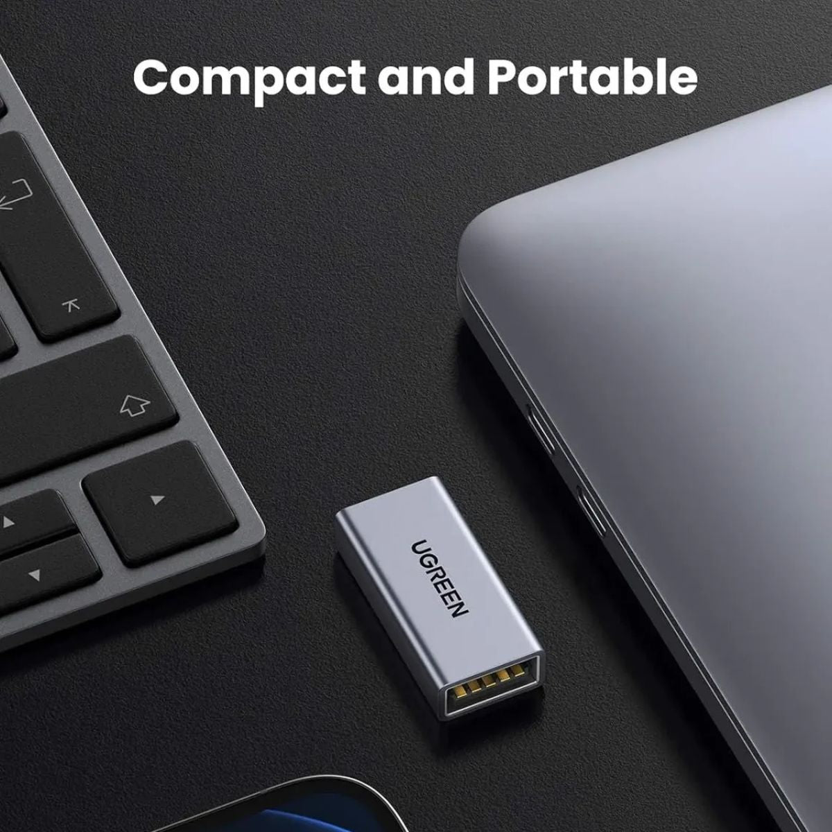 UGREEN 20119 USB Type-A Female to Female Adapter | USB 3.0 | Up to 5Gbps | USB 2.0/1.1 Compatible | Aluminum | Grey