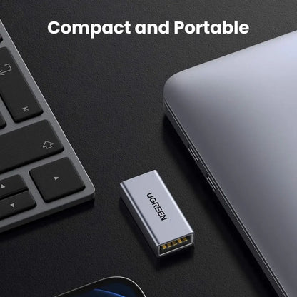 UGREEN 20119 USB Type-A Female to Female Adapter | USB 3.0 | Up to 5Gbps | USB 2.0/1.1 Compatible | Aluminum | Grey