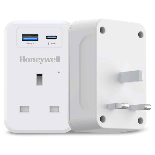 Honeywell 3 Out Surge Cube, Spike Guard, 1 Outlet, PD20W & USB A Port, 255 Joules