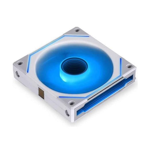 Lian Li SL-Infinity 120 RGB UNI Fan – Infinity Mirror Design, 2100 RPM, 61.3 CFM Airflow, PWM, Fluid Dynamic Bearing, Pack of 3 | Black / White