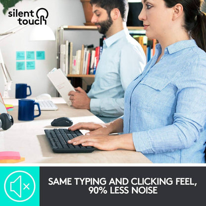 Logitech MK295 Silent Wireless Keyboard and Mouse Combo | SilentTouch Technology | 2.4GHz Wireless Connectivity | 10m Wireless Range | Nano USB Receiver | English/Arabic Layout | Graphite | 920-009801
