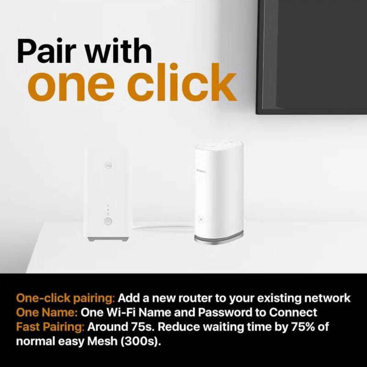 Huawei CPE 5G Router, Dual-Band Wi-Fi Antenna, Balong 5000 Chipset, 2.4 GHz & 5 GHz Wireless Frequency Band , DBDC, 1167 Mbps Wireless Transmission Rate, White | H155-381