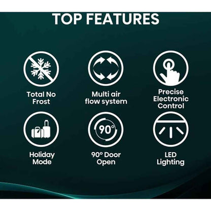Hisense 355L Upright Fridge- RL3N484NAI, Single Door, Total No Frost, Metal Tech Cooling, Multi Air Flow, LED Digital Display, Reversible Door, Low Noise, Energy Efficient, Silver