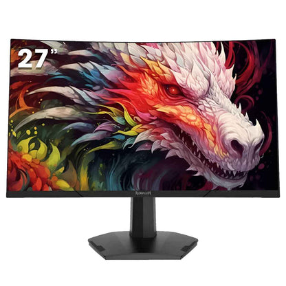 Redragon Amber II Curve Gaming Monitor, 27" VA Display, Full-HD Resolution, 180Hz Refresh Rate, 1ms (MRPR) Response Time, AMD FreeSync Technology, 16.7m Color Display, Black
